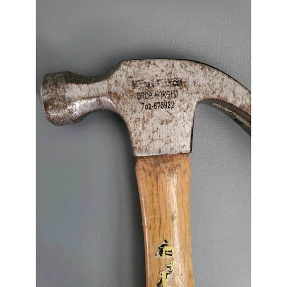 Vintage Workforce 7 Oz Genuine Hickory Claw Hammer 676-922 Drop Forged - Picture 2 of 3